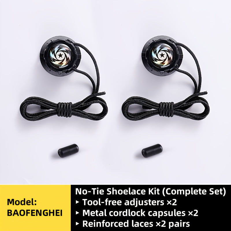 Unisex No-Tie Shoelace Locks Rotating Buckles for Sports Outdoor Shoes