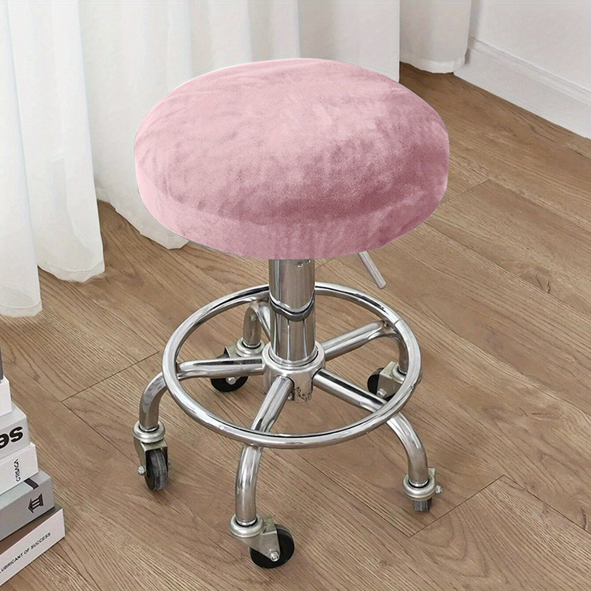 Velvet Stretch Stool Cover for Home and Office Decor in Multiple Colors