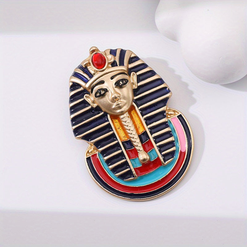 Egyptian Pharaoh Enamel Brooch Pin for Men and Women Costume Jewelry