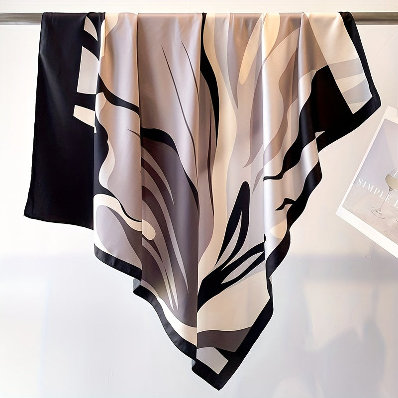 To'lqinli rang blokli shalv, ayollar uchun katta kvadrat sharf, ochiq havoda sayohat qilish, plyaj sochiq