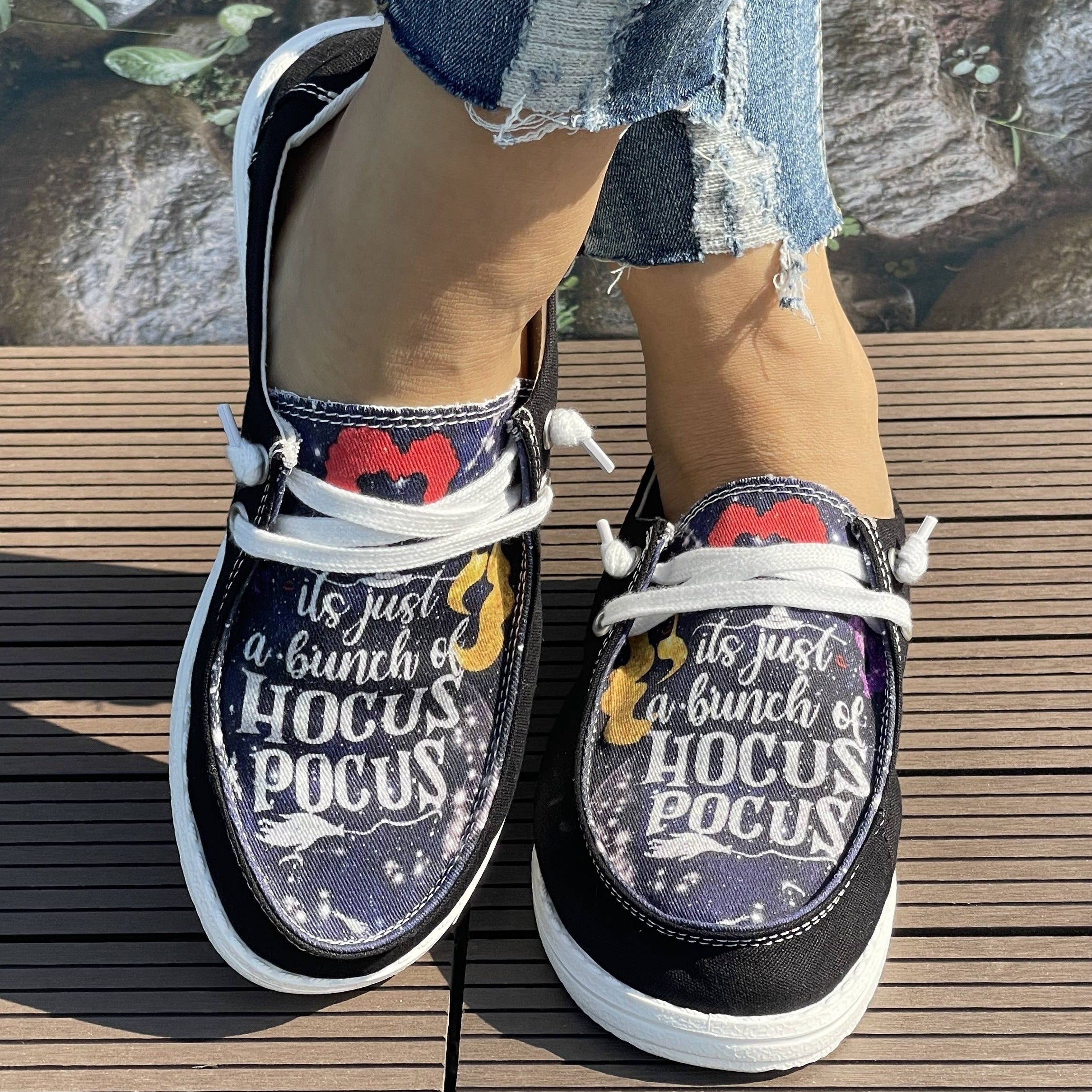 Women's Colorful Hair 2D Print Casual Flats Lightweight Comfortable Sneakers