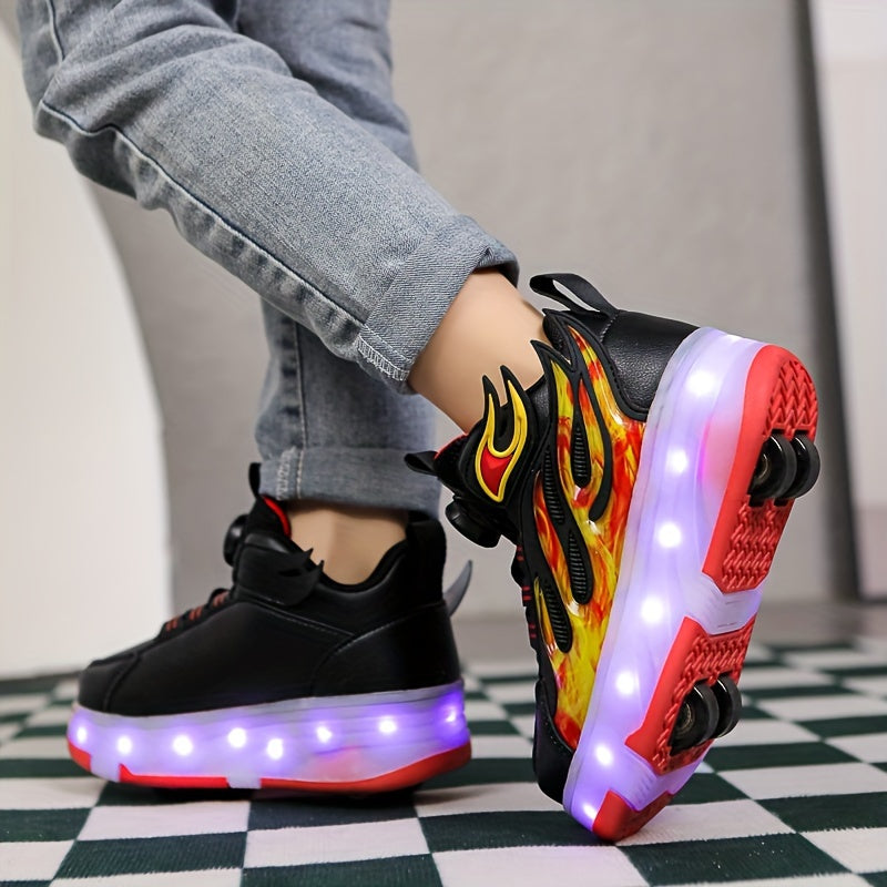 Patines LED para niños para uso en exteriores, unisex, para todas las estaciones, con ruedas dobles