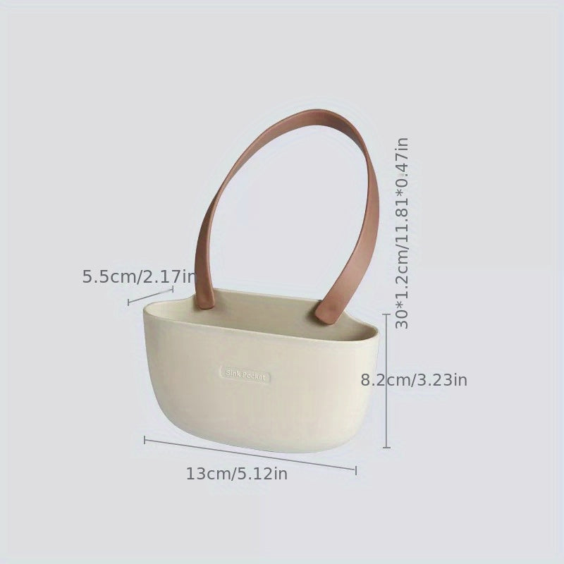 Juego de organizadores de almacenamiento para fregadero con estante con drenaje, cesta colgante y estante para jabón