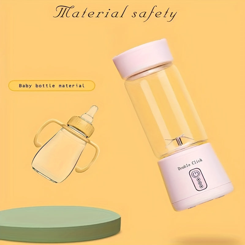 Wireless Portable Juicer with Glass and Plastic Body Rechargeable for Kitchen and Dining