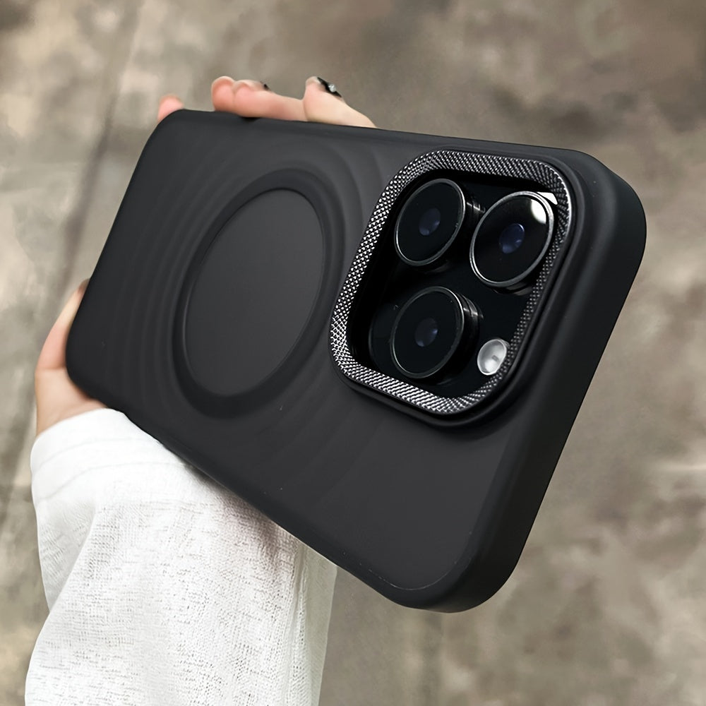 Magnetic Wireless Charging Case for iPhone with Metal Camera Protection and Shockproof Bumper