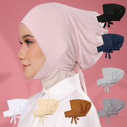 Women's Adjustable Instant Hijab Scarf Solid Color Polyester with Undercap for Eid and Casual Wear