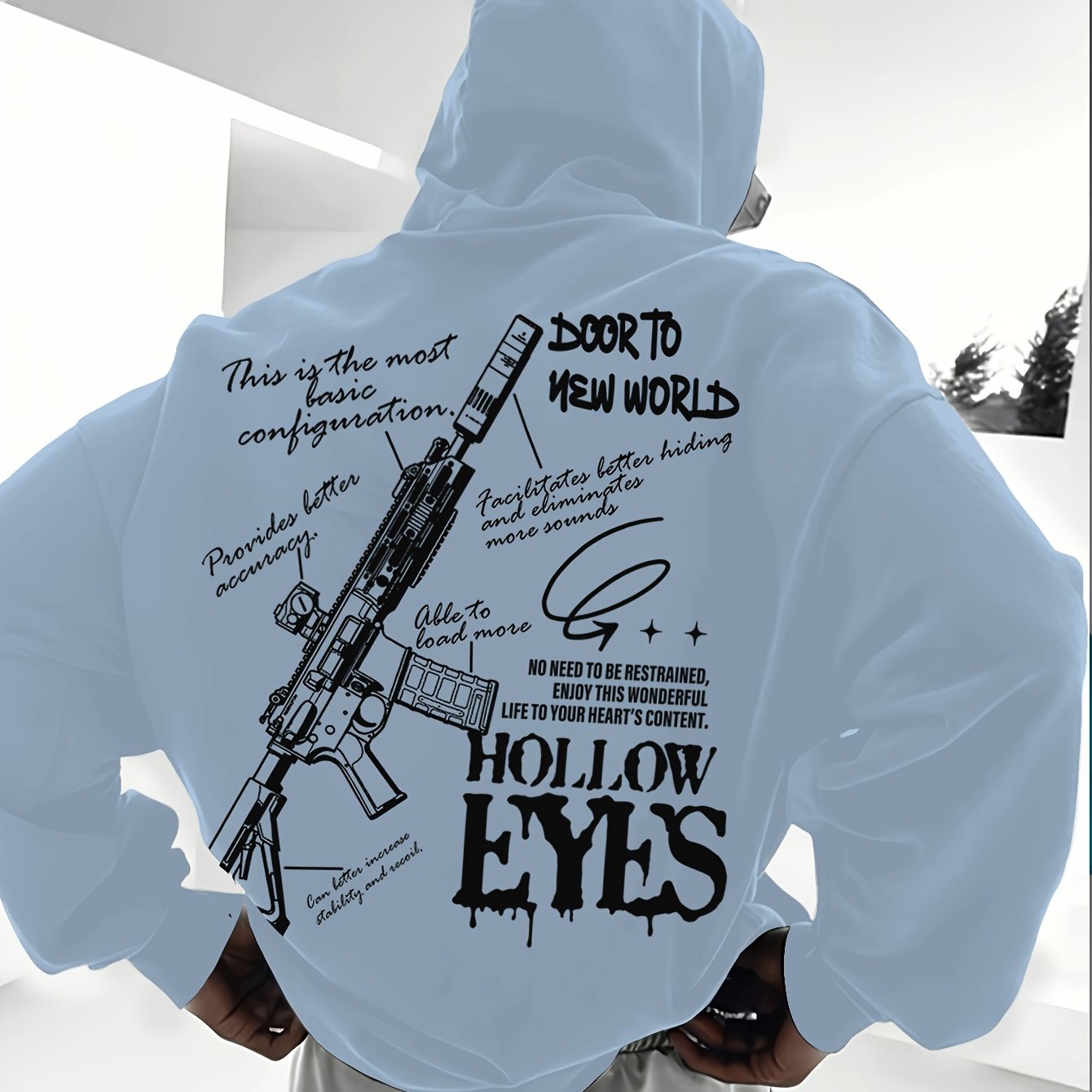 Мужская повседневная толстовка с длинным рукавом, на шнурке, из трикотажа из полиэстера, осень-зима