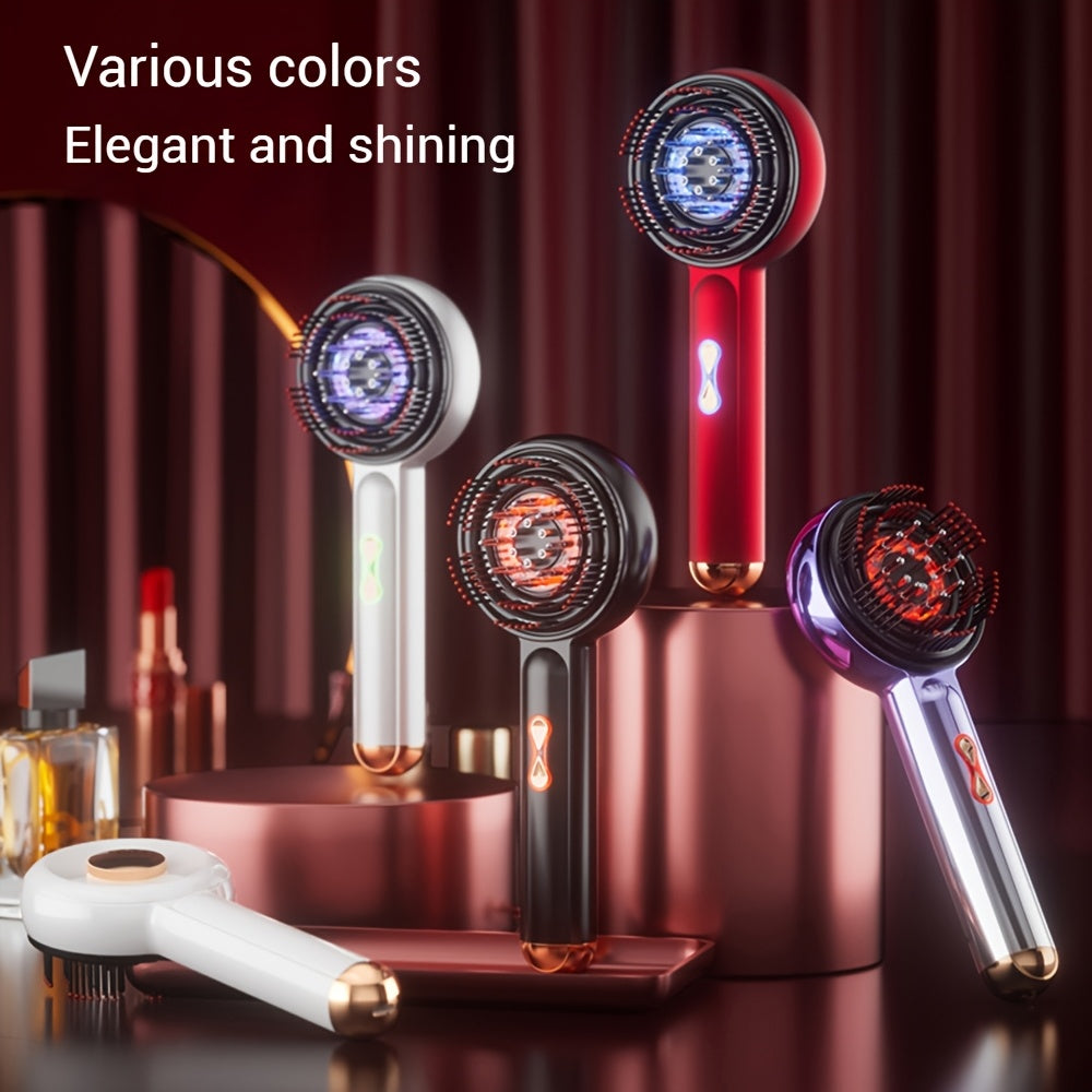 Electric Scalp Massager USB Rechargeable Head Vibration Comb with Kneading and Drainage Functions