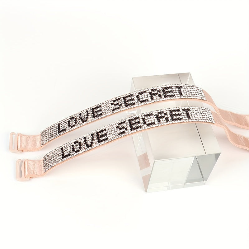 Rhinestone Bra Strap Elastic Lingerie Accessory for Women