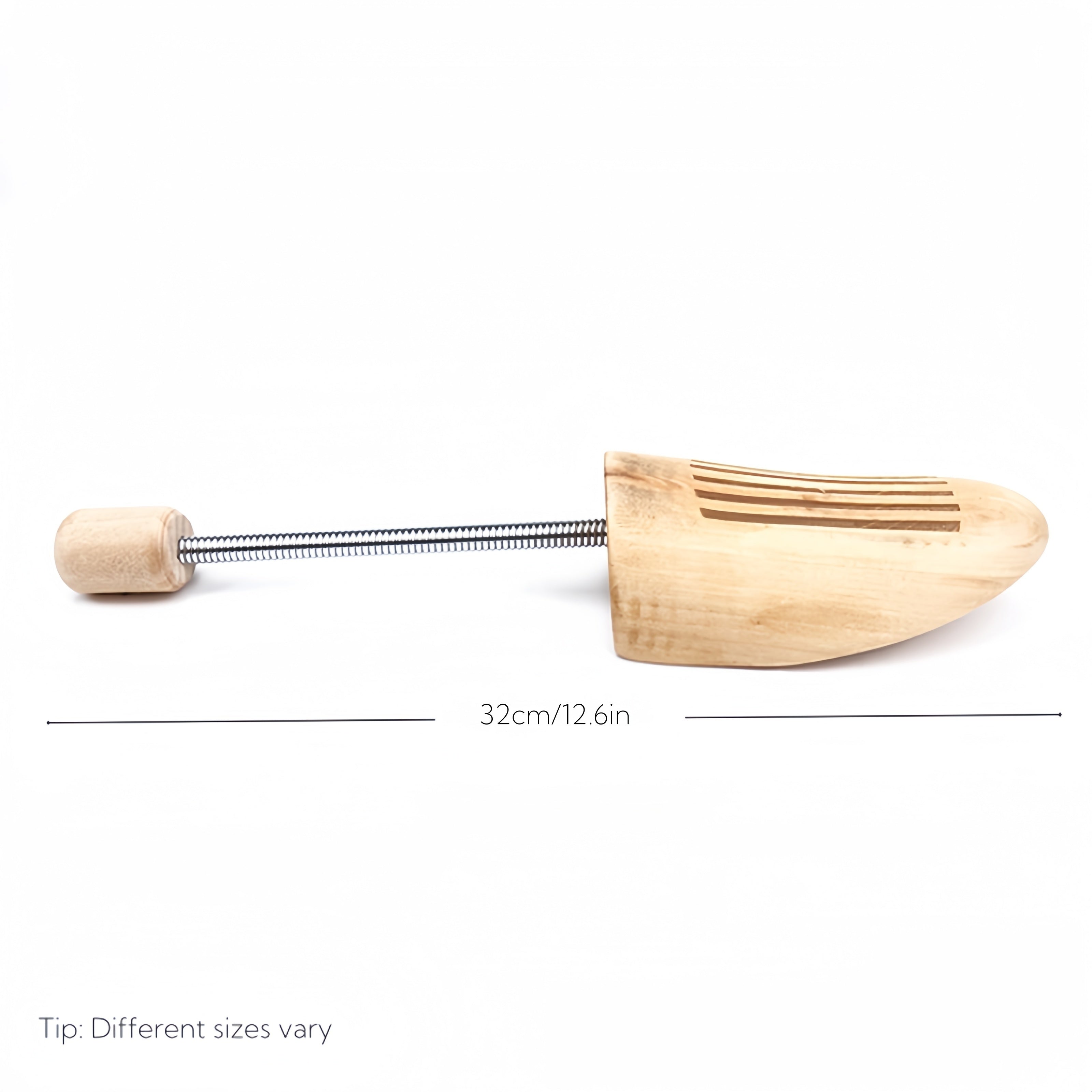 Unisex White Oak Shoe Trees with Ventilation Slots, Collapsible Travel Design