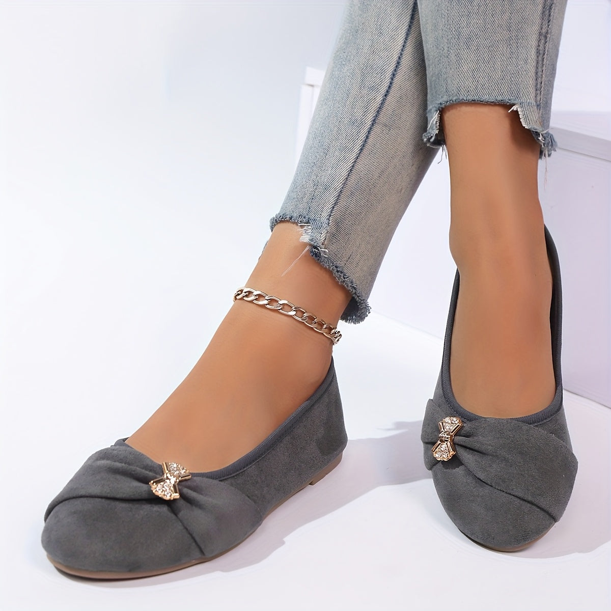 Zapatos planos de ballet para mujer, zapatos casuales sin cordones, color beige, suela suave, cómodos