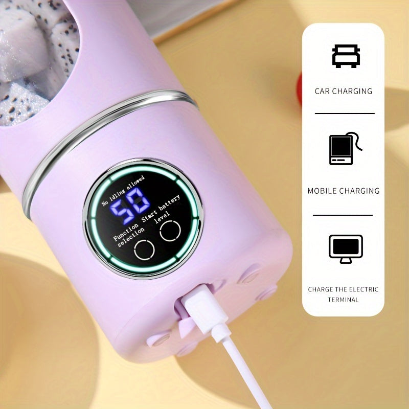 Portable Juicer with Digital Display, Compact Design, USB Rechargeable