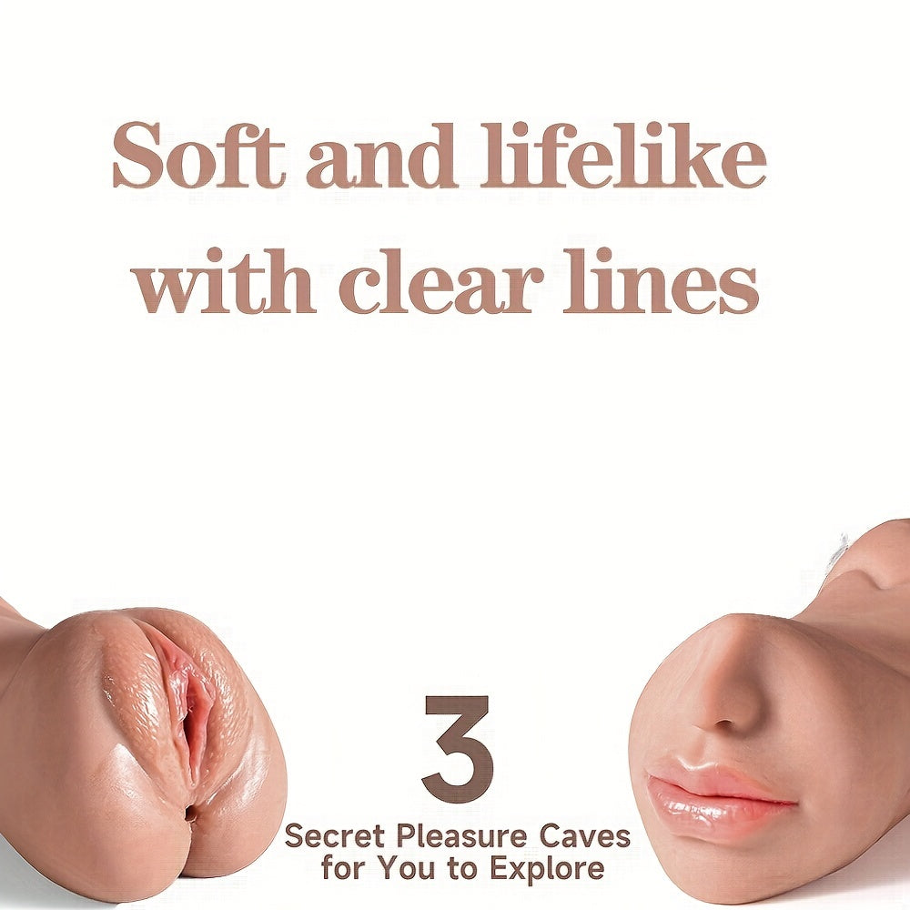 Male TPE Masturbator Double-Ended Realistic Pocket Pussy and Anus