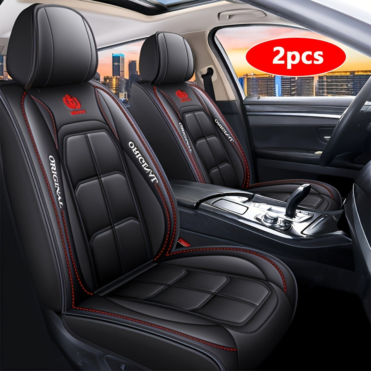 Universal Fit PU Leather Car Seat Covers Front Seat Protectors for Trucks SUVs