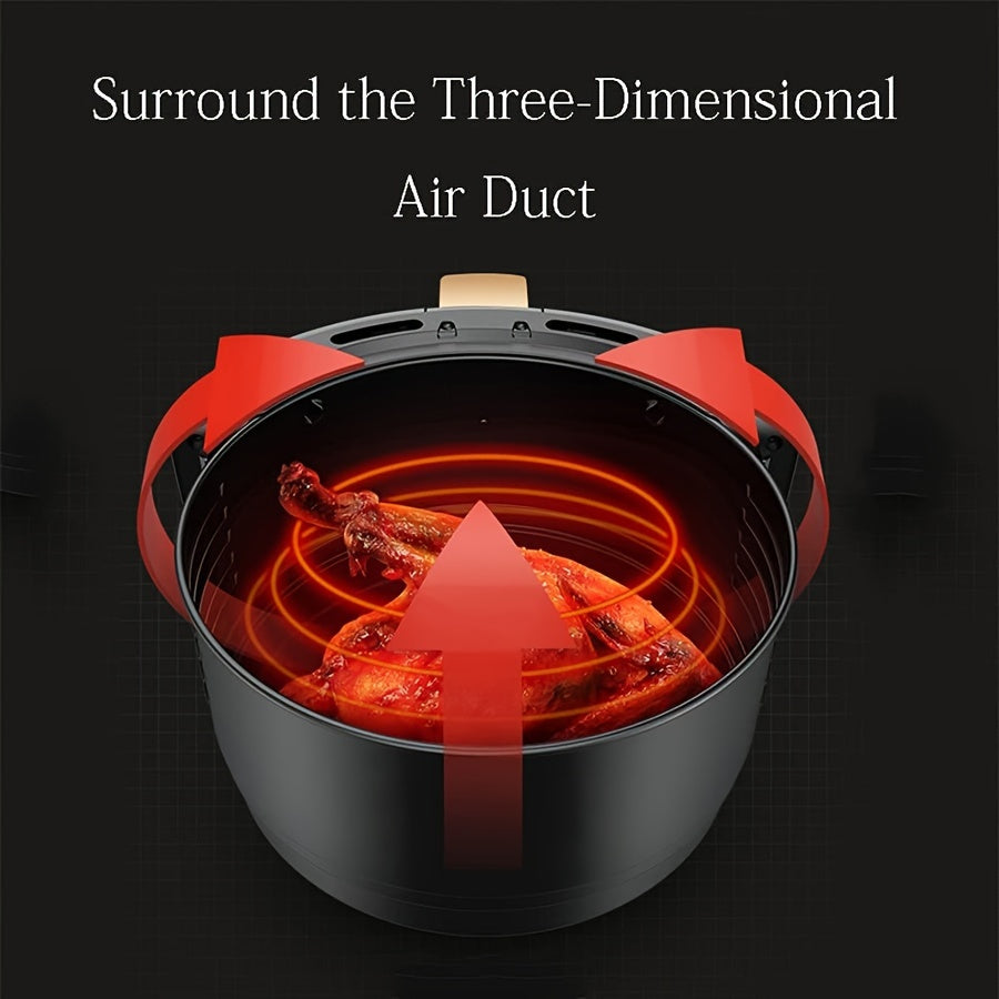 Фритюрница с воздушным нагревом 4.5L 1400Вт с циркуляцией горячего воздуха 360°, LED-экраном с сенсорным управлением, без масла, черная, с вилкой AU