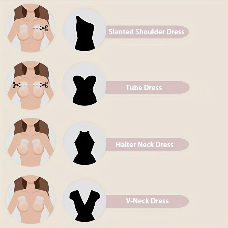 Women Reusable Lifting Nipple Covers Strapless Self-Adhesive Pasties