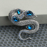 Snake Brooch with Enamel and Rhinestones Irregular Animal Pin Elegant Fashion Accessory