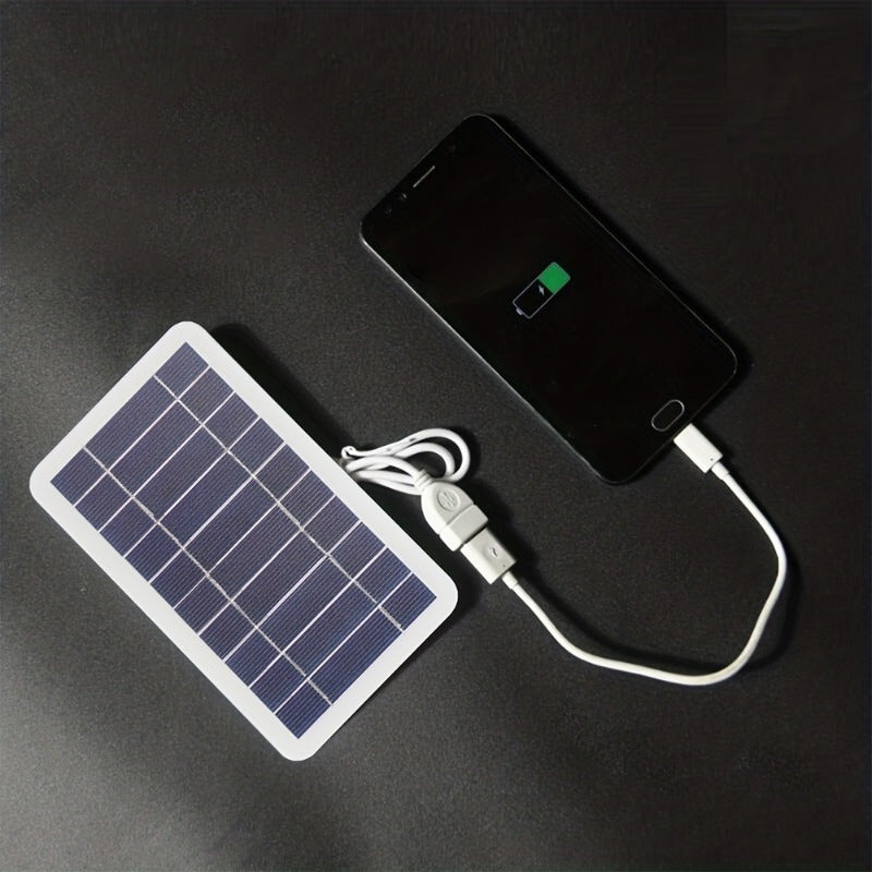 Portable Solar Panel Charger for Camping Travel Emergency USB Power Bank White