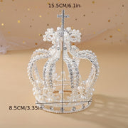Wedding Headpiece with Cross Faux Pearls Rhinestones Baroque Style Bridal Tiara