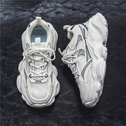 Men's Mesh Casual Sneakers Low Top Lace-Up All-Season Vintage Chunky Shoes