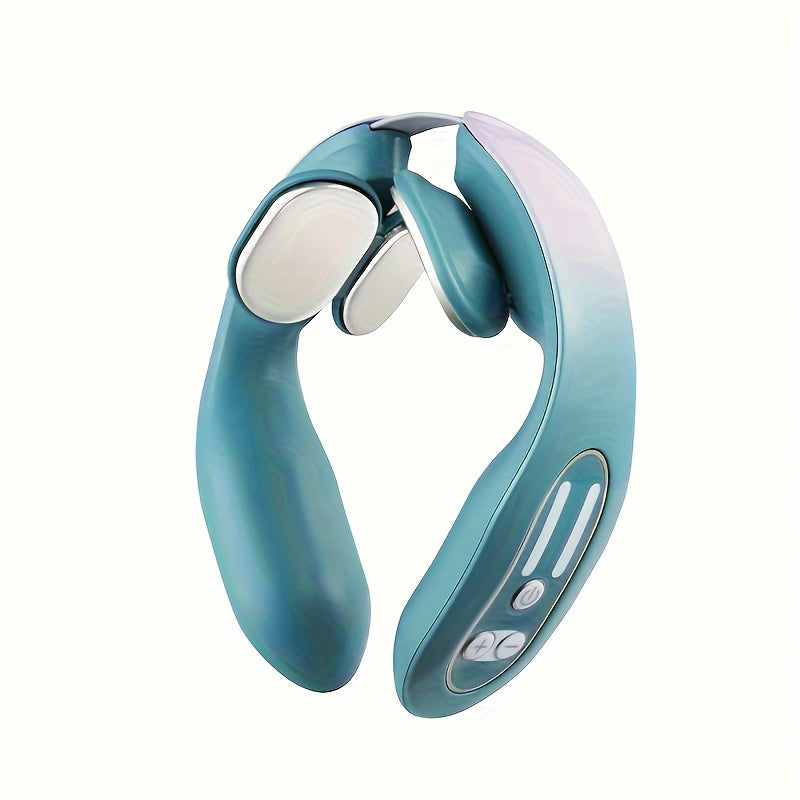 Masajeador de cuello recargable por USB portátil con 4 cabezales y diseño ergonómico