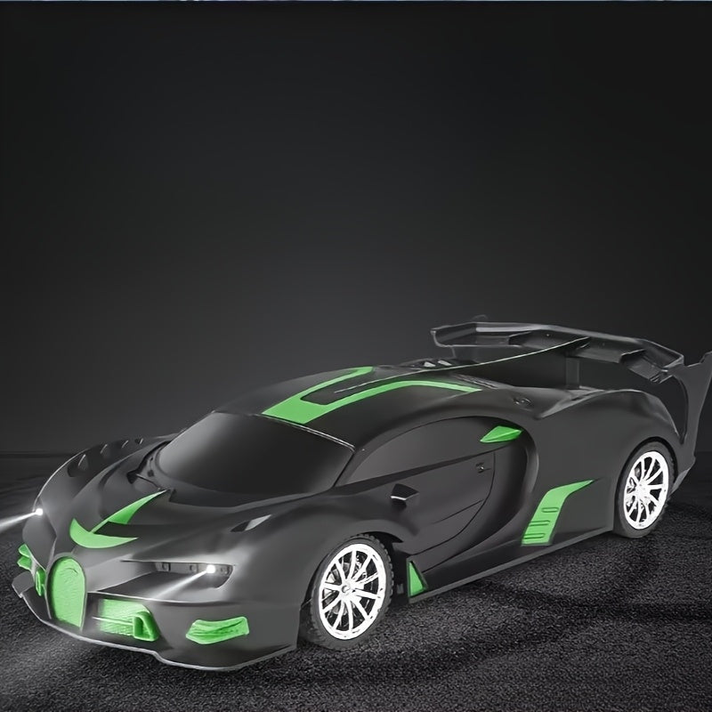 High-Speed RC Drift Car with LED Lights in Red Blue or Black for Kids 3+