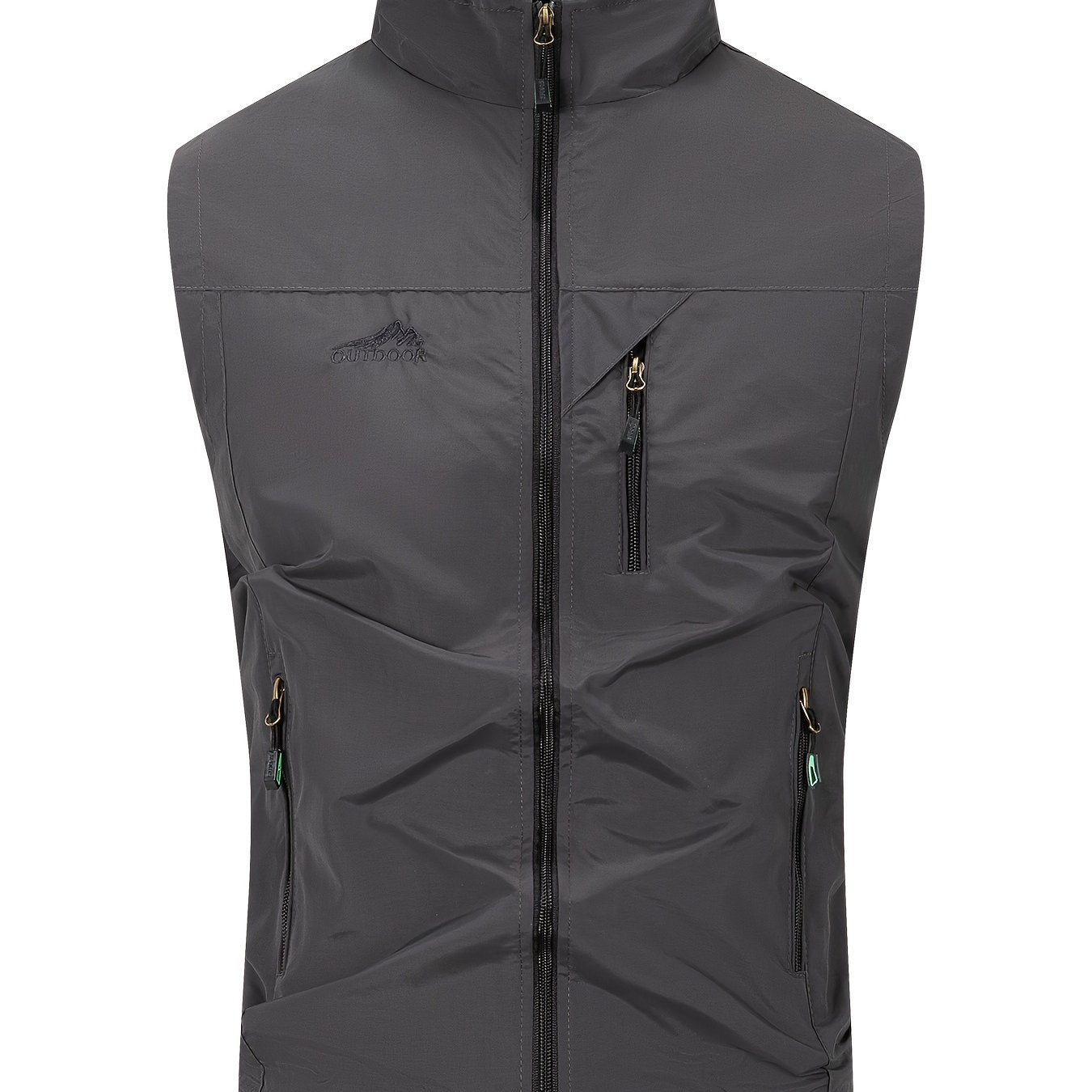 Men's High Neck Sleeveless Jacket with Alphabet Pattern Nylon Casual Spring Fall Outdoor