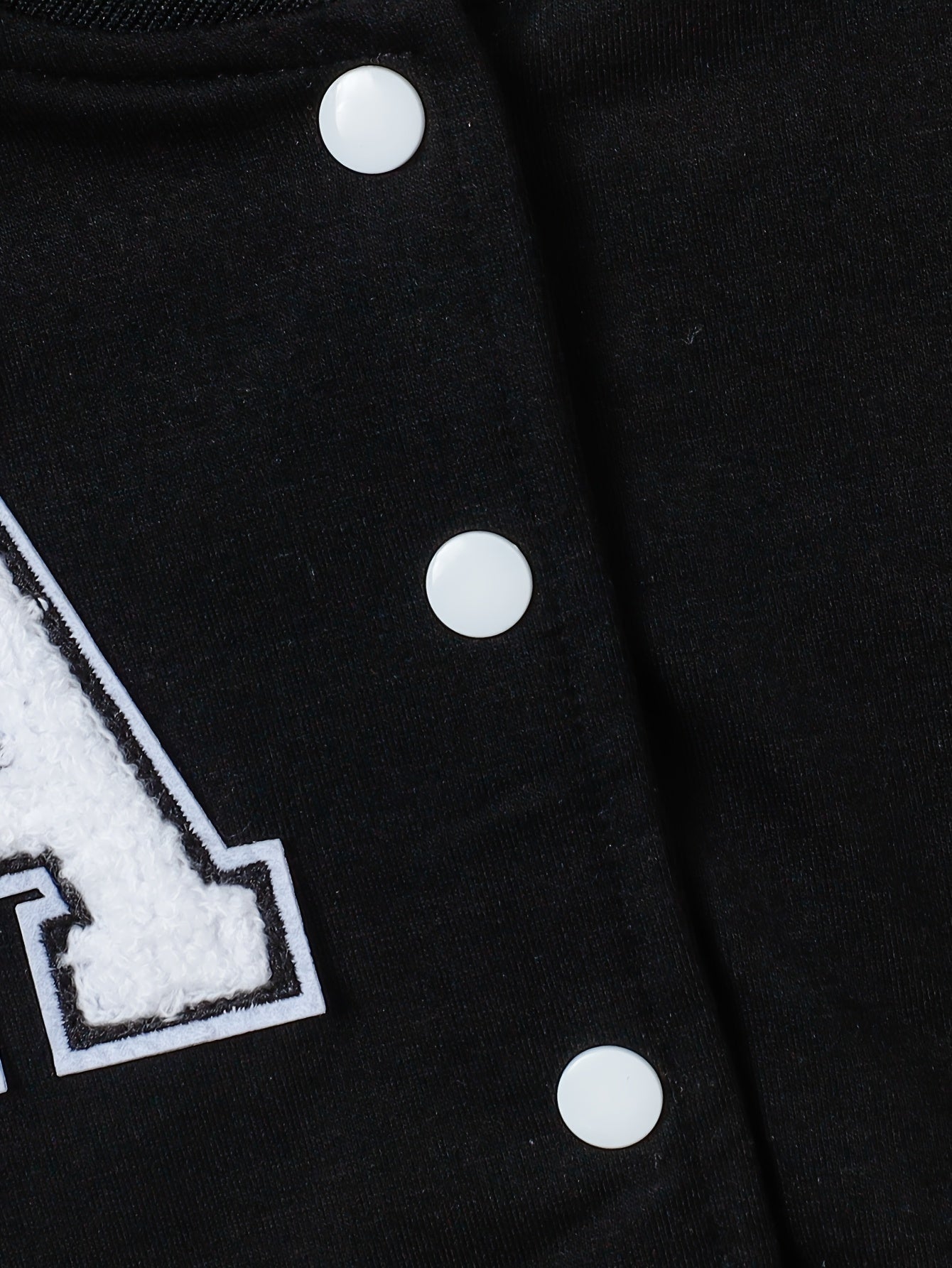 Infant Boys 2-Piece Outfit Set Letter A Embroidered Top Casual Pants Spring Fall Polyester Knit Black White