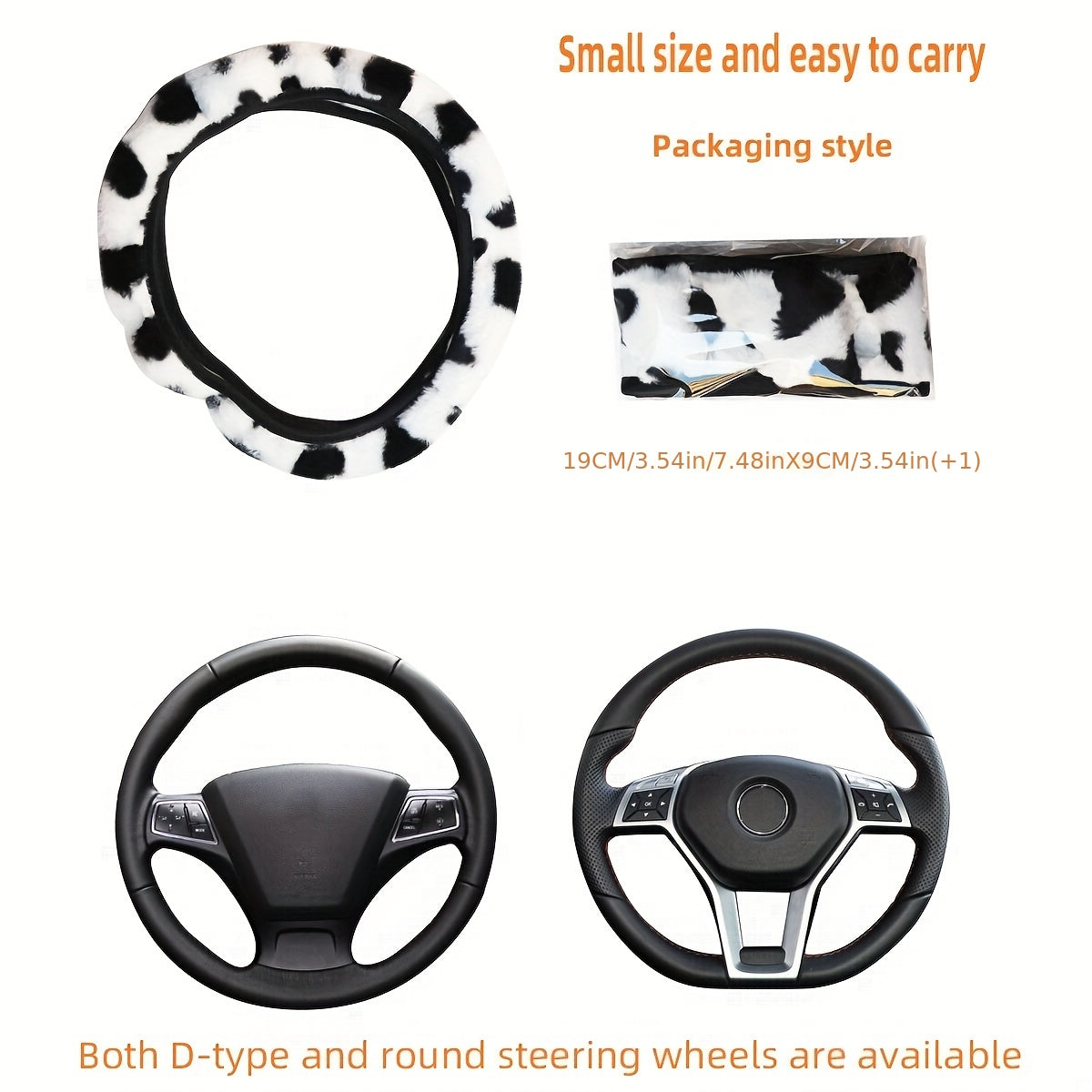 Ayollar uchun yumshoq peluş avtomobil boshqaruv g'ildiragi qopqog'i, qulay avtomobil ichki aksessuarlari