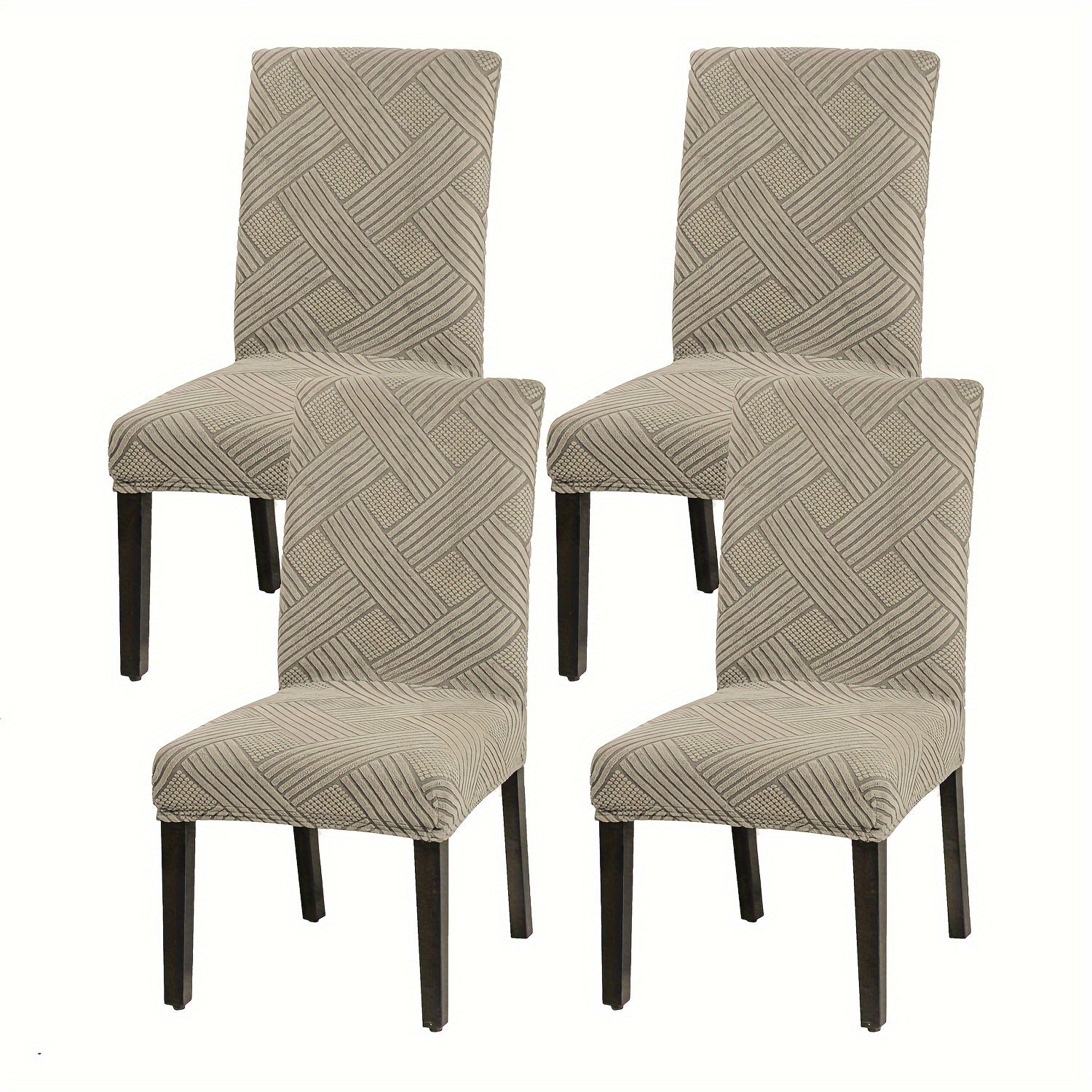 4/6 Piece Stretch Chair Slipcovers for Dining and Living Room Furniture Protection