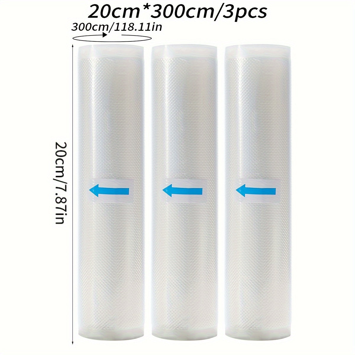 3 рулона вакуумных пакетов для продуктов питания 3м, без бисфенола А, семислойные экструзионные вакуумные пленки с алмазным узором для сохранения и упаковки продуктов.