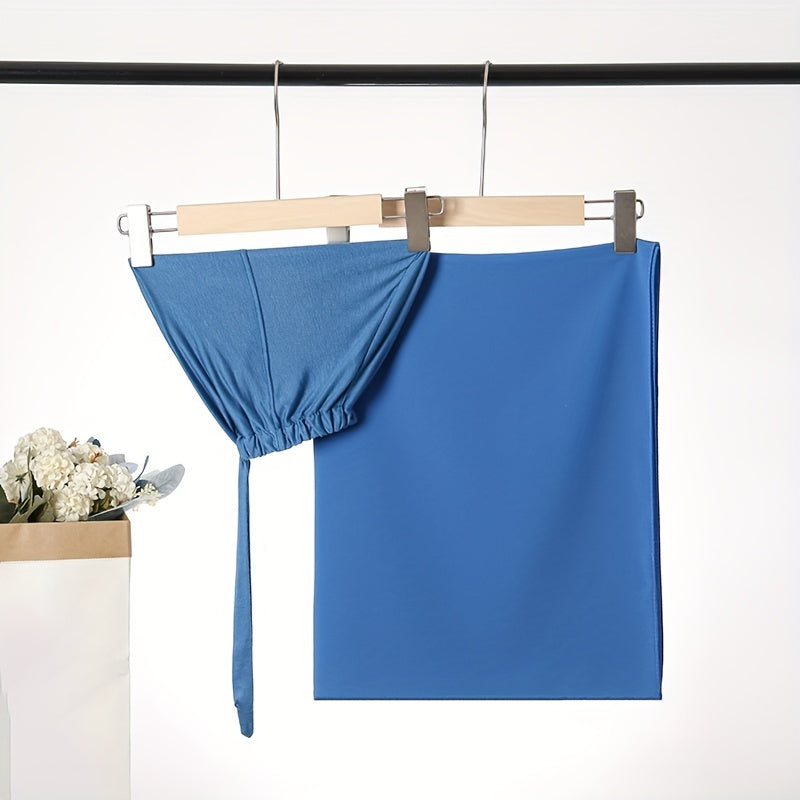 Set of Two Elastic Chiffon Undercap Scarves with Breathable Inner Hijab Cap and Sunscreen Hijab