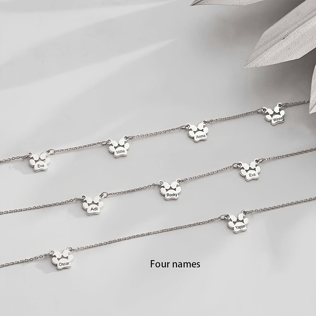 Mis Pet Paw taqinchoq, shaxsiy yozuv bilan, 18K oltin qoplamali tirnoq pendants