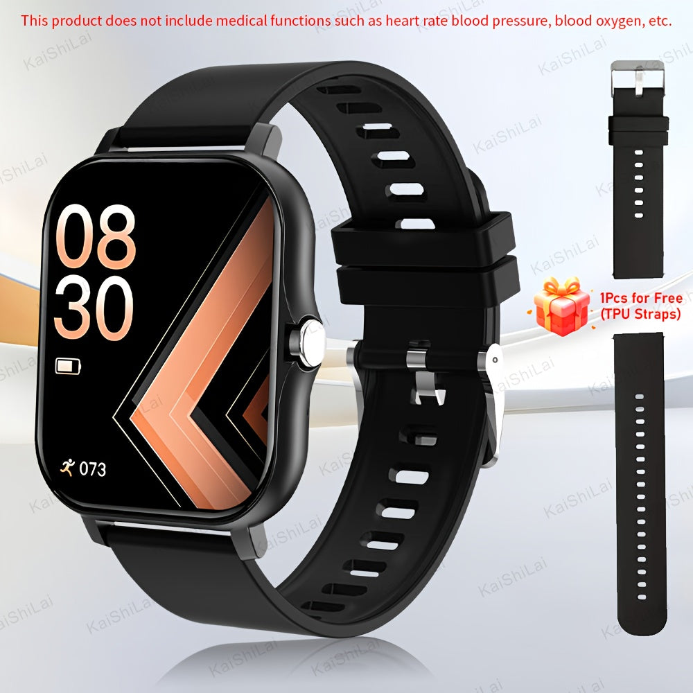 4.65cm HD Full Screen Touch Smartwatch with Call, Heart Rate, Blood Pressure, Step and Distance Tracking for iPhone and Android