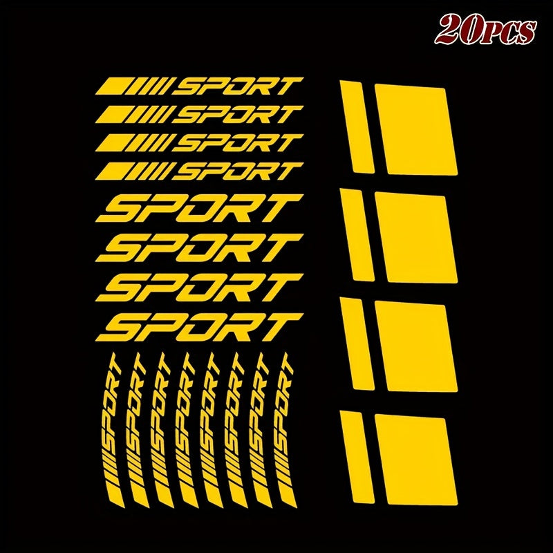 20 шт. отражающих виниловых наклеек на ободья спортивные геометрические наклейки черные и красные
