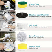 Cordless electric spin scrubber with 5 brush heads for cleaning tasks