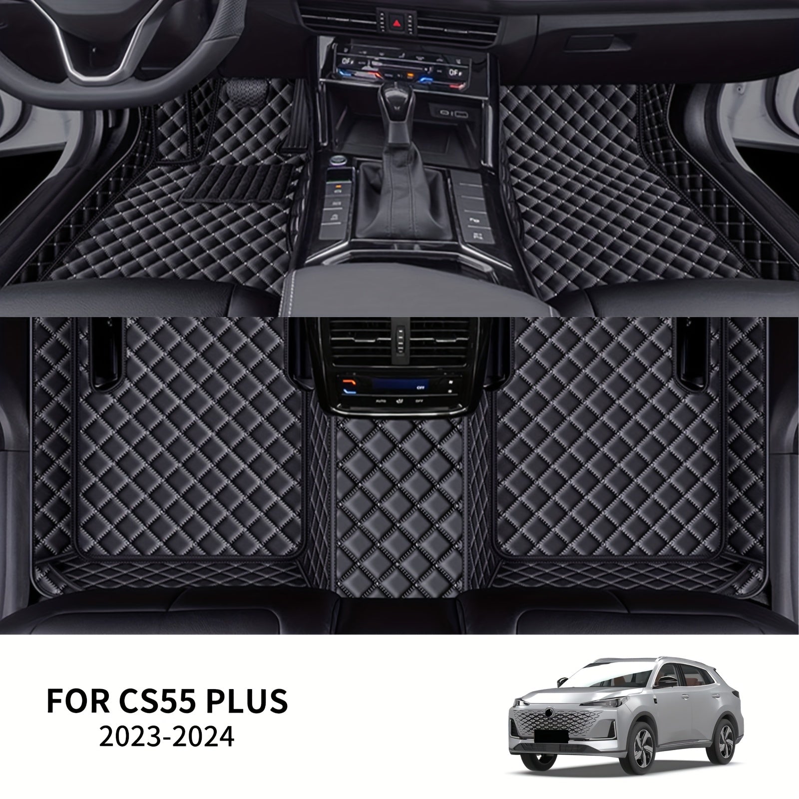 Luxury Faux Leather Car Mat Set All-Season 3D Protection for Left-Hand Drive