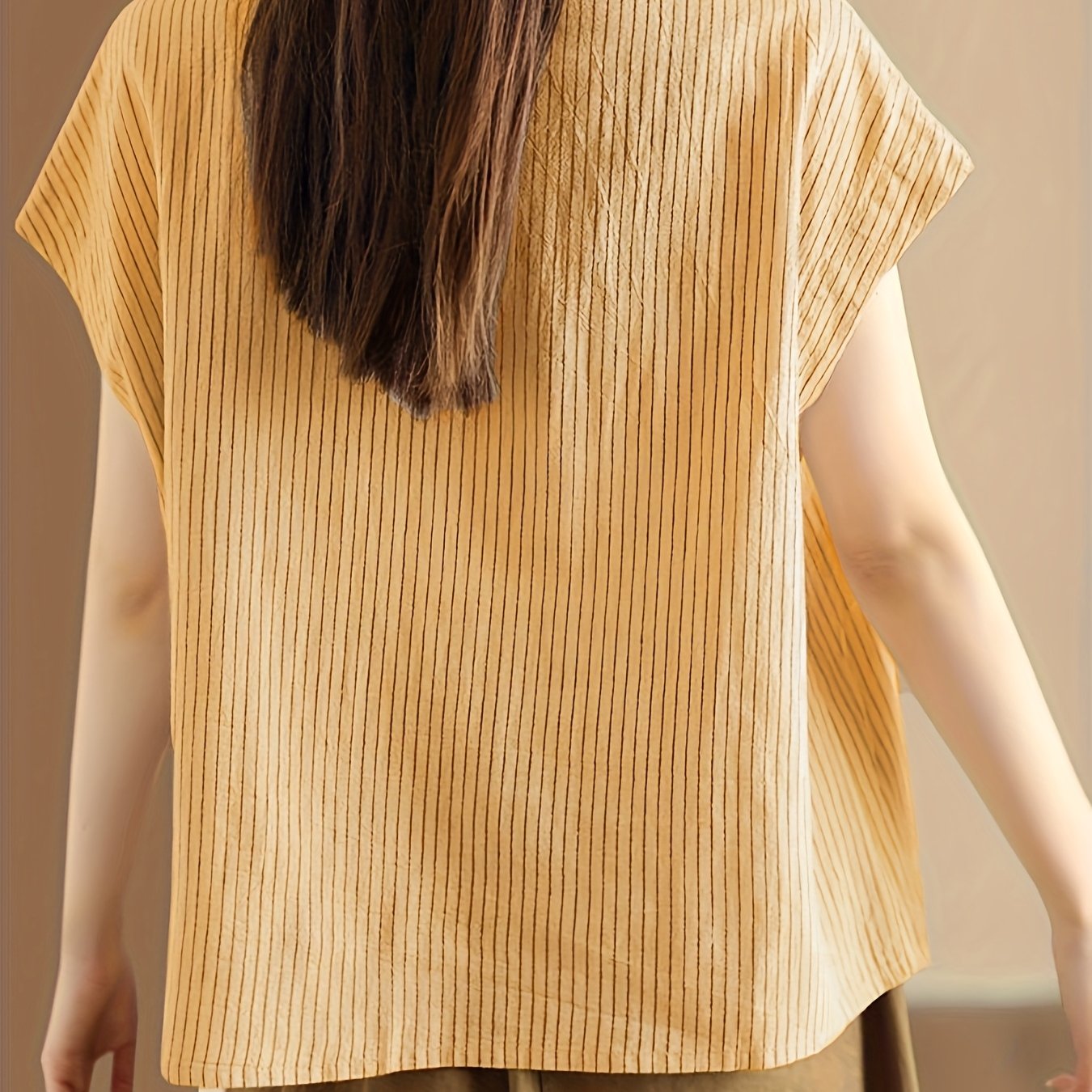 Plus o'lcham ayollar uchun erkin fit tugma bilan yopiladigan ko'ylak qora oq chiziqlar ofis kundalik