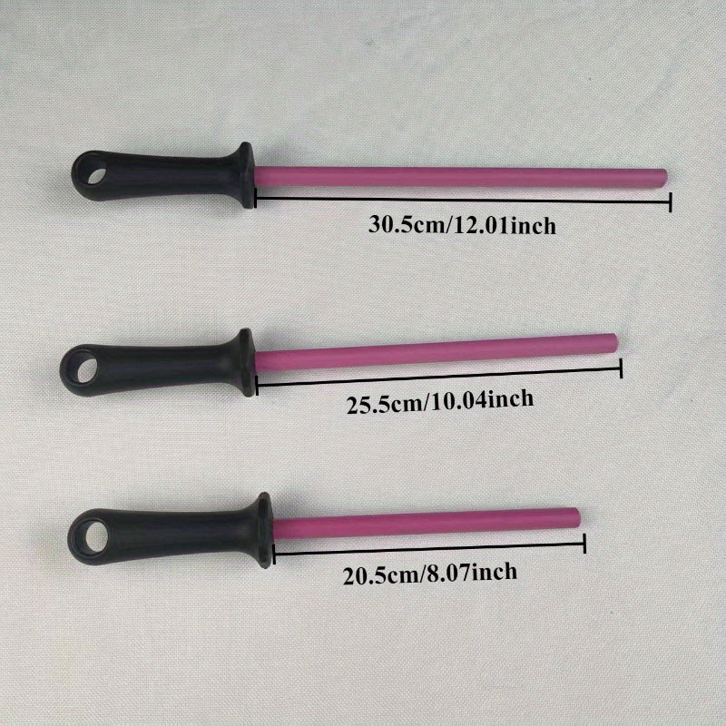 Ceramic knife sharpener with steel rod for quick efficient kitchen sharpening