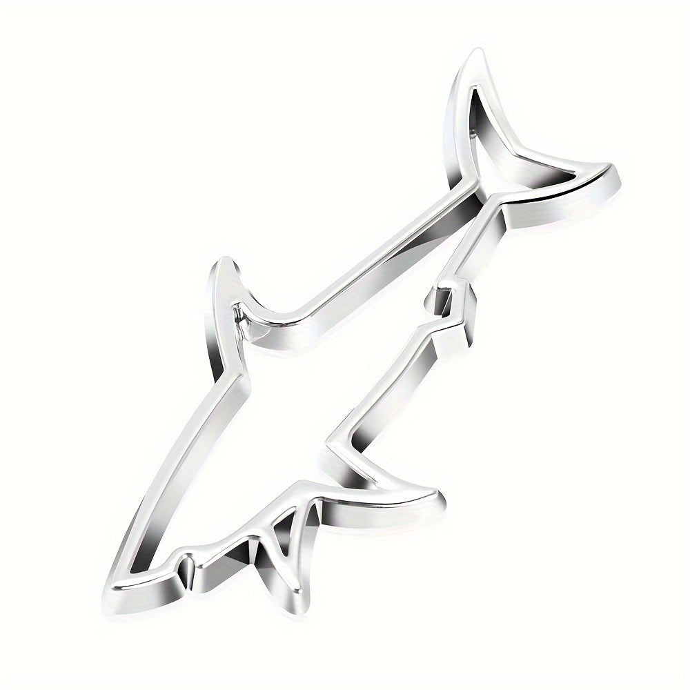 Hollow Metal Shark Car Badge Decal Decoration for Trunk Motorcycle Accessories