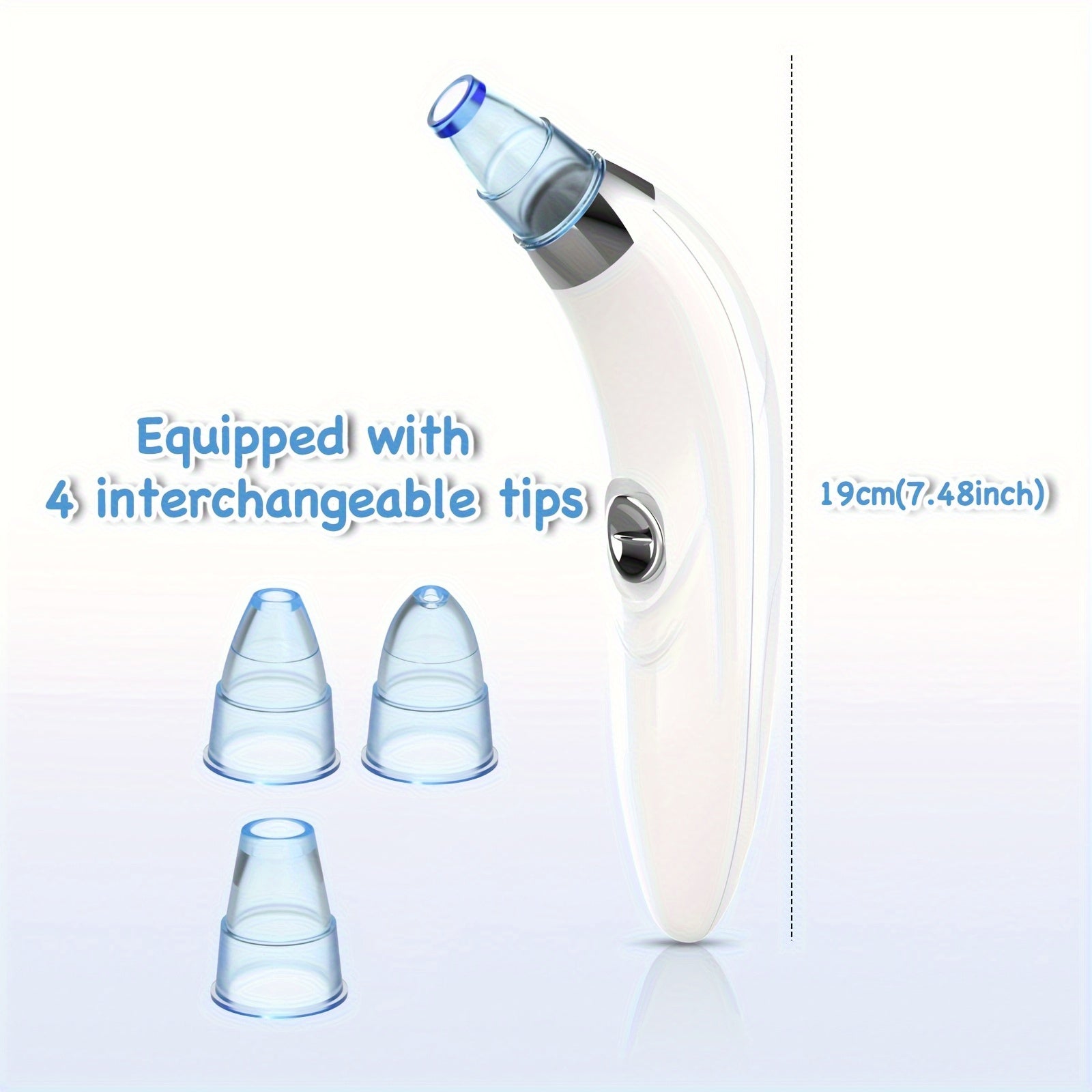 Herramienta para eliminar puntos negros con 4 sondas intercambiables, alimentada por batería, limpia poros para mujeres y hombres