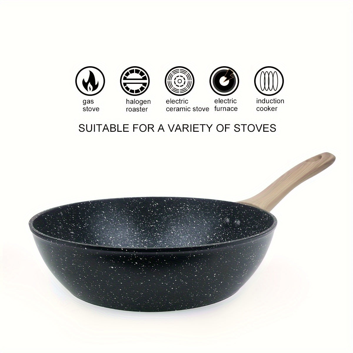 Yog'li qovurilgan idishlar uchun non-stick qovurilgan idishlar, sog'lom pishirish uchun alüminium oshxona anjomlari, gaz plitkasi bilan mos, oson tozalash