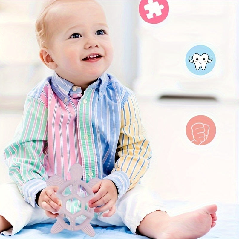 Cute Turtle Silicone Teething Toy for Babies BPA-Free Soothing Gums