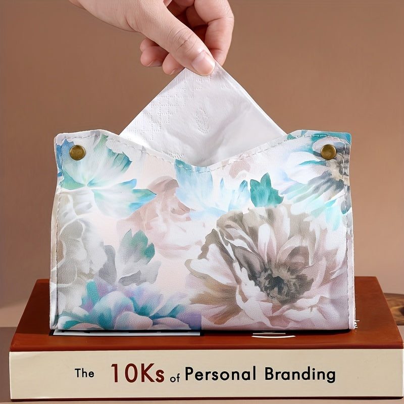 Zamonaviy sun'iy charm mato qopqog'i, retro moyli rasm dizayni bilan, suv o'tkazmaydigan, uy, avtomobil va ish stoli uchun ko'p maqsadli, ijodiy salfetka ushlagich.