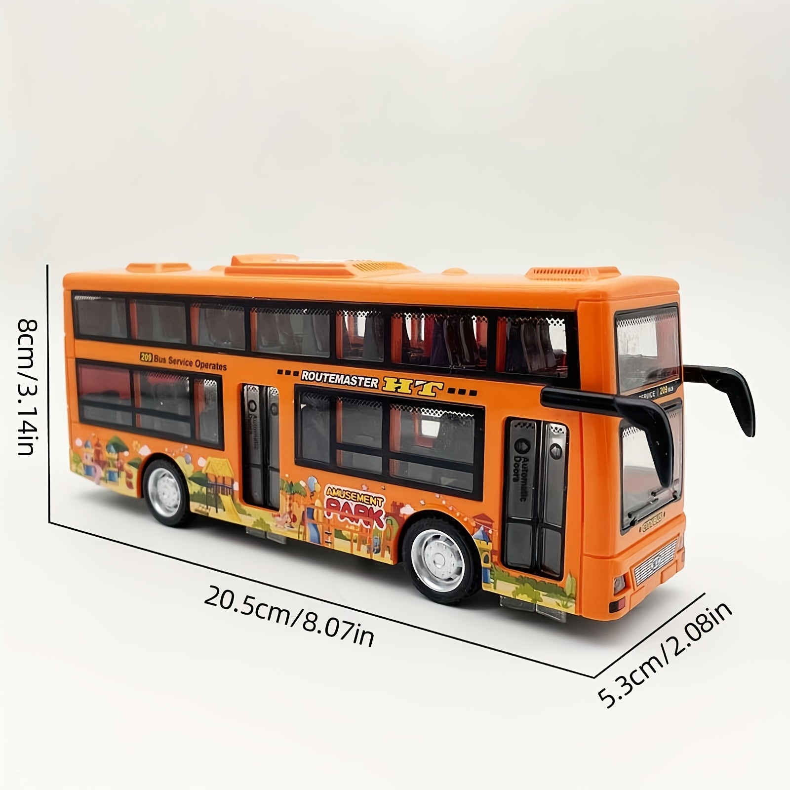 Battery-Powered Double Decker Bus Toy for Kids Ages 3-6 with Realistic Sound and Flashing Lights