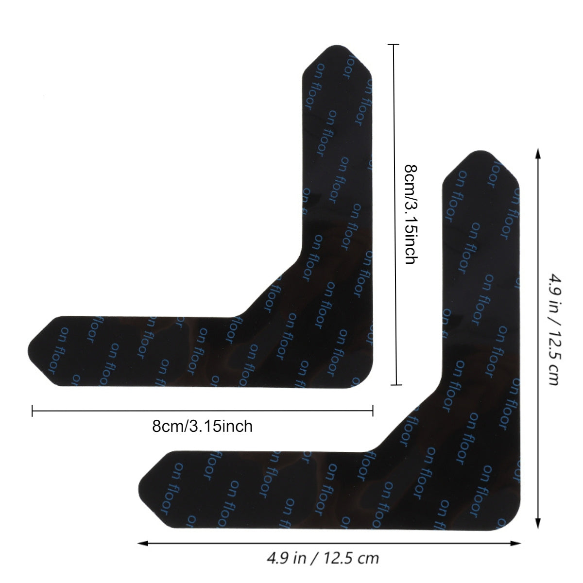 Pack of 4/8 Carpet Corner Stickers with Non-Slip Double-Sided Tape for Indoor and Auto Use