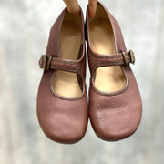 Women's Leather Mary Jane Flats Casual Shoes Adjustable Strap Lightweight