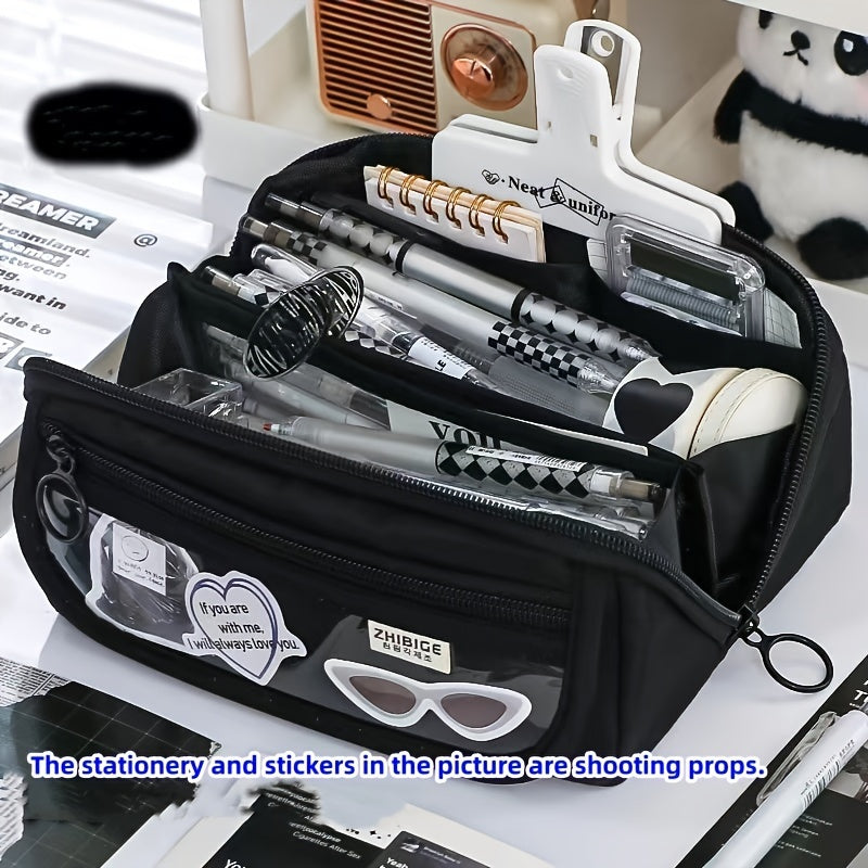 Large Capacity Stationery Bag for Students Washable Pencil Case for High School and College