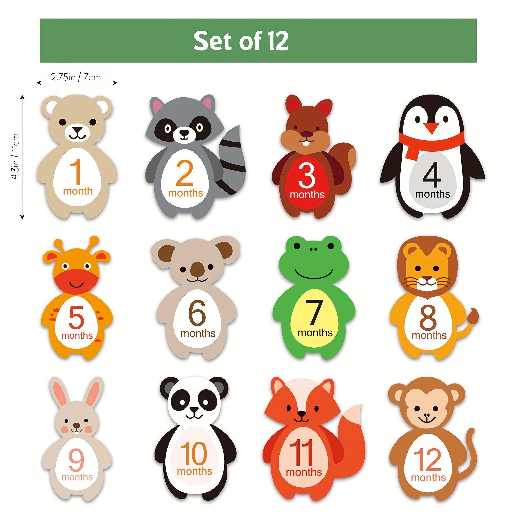 Set of 12 Milestone Stickers for Growth Photos Pregnancy Pregnancy Milestone Props