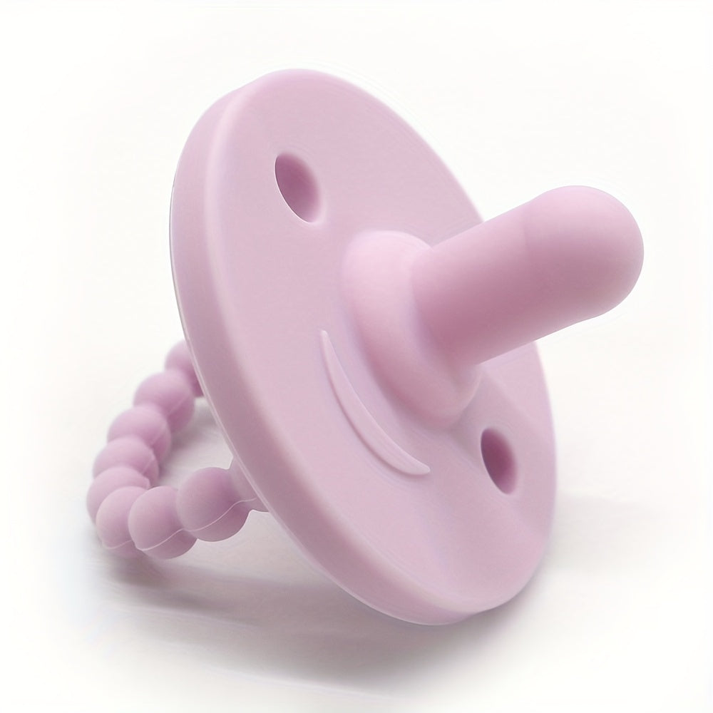 Soft Silicone Pacifier for Newborns with Cute Round Shape Teething Soother